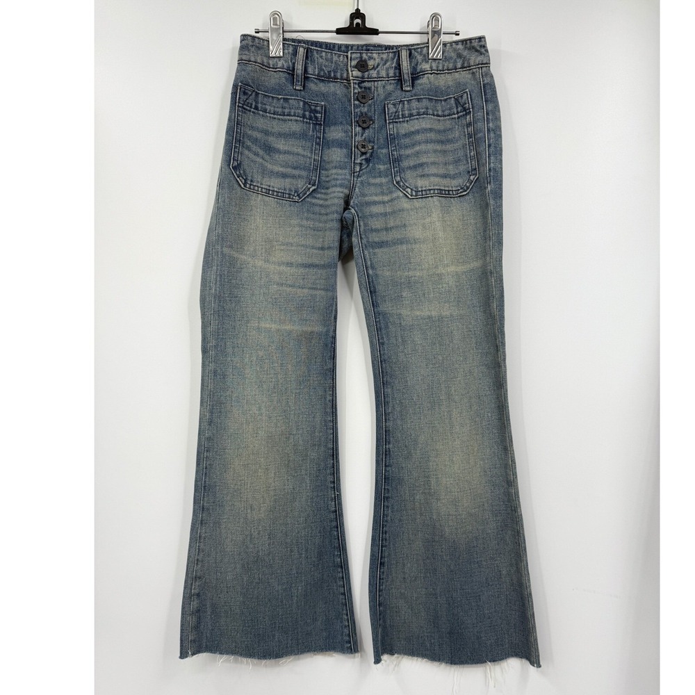Denim & Supply‎ Ralph Lauren Flare Jeans Womens 27 Button Fly Distressed